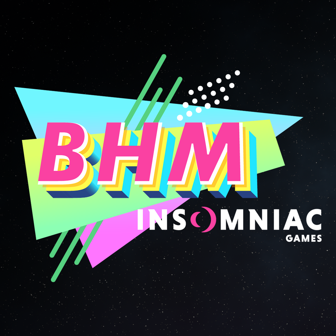 Insomniac Games Black History Month Logo, '23